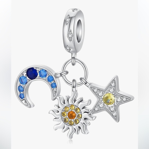 Sterling silver sun moon and stars charm for your Pandora bracelet - Picture 1 of 3